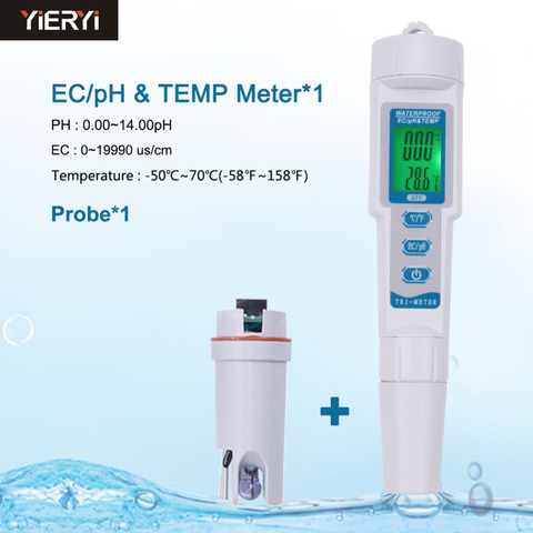 Profesional 3-en-1 Multi-parámetro PH agua calidad pluma prueba PH/CE/TEMP acidez de la calidad del agua potable de sonda y ► Foto 1/6