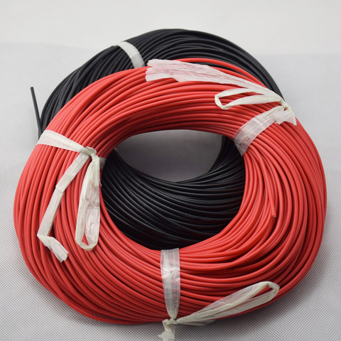 M cable de silicona de calibre 20 m Cables flexibles de cobre trenzado para cableado RC 12awg 14awg 16awg 18awg 20awg ► Foto 1/4