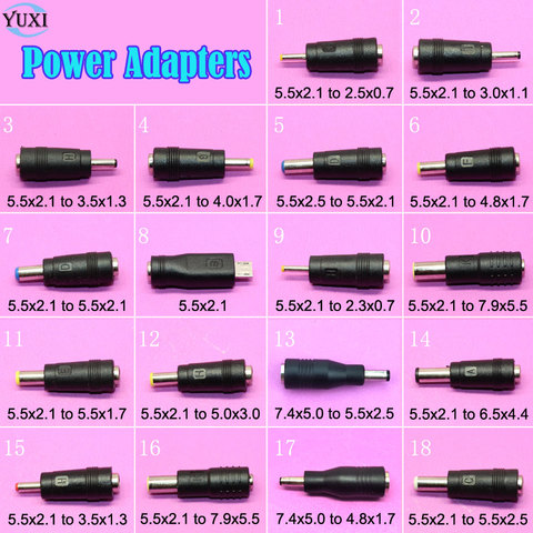 YuXi-enchufe macho para portátil, conversor adaptador de corriente CC, conector para HP, DELL, Lenovo, 5,5x2,1mm/7,4x5,0mm a 5,5x2,5mm ► Foto 1/1