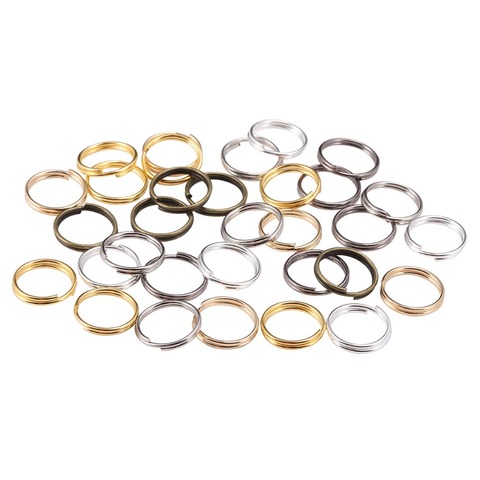200 unids/lote 4 6 8 10 12 mm anillos de salto abiertos doble bucles Color oro plata anillos divididos conectores para hacer joyas suministros DiY ► Foto 1/6