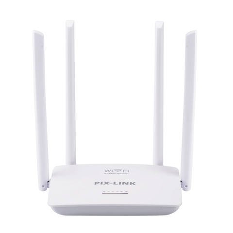 AMPLIFICADOR DE enrutador doméstico inalámbrico, extensor de red WIFI, 802,11 b/g/n, 5 puertos, RJ45, 300Mbps, blanco, 4 antenas, Firmware en inglés ► Foto 1/6