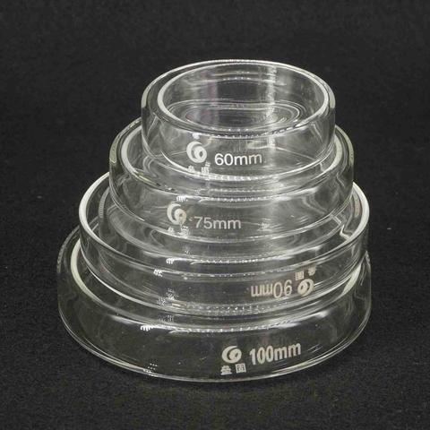 Plato de cultivo de Petri de vidrio de borosilicato 60/75/90mm 100 120 con tapas para levadura bacteriana de laboratorio ► Foto 1/6