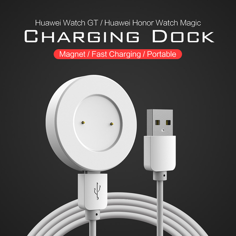 Cargador de muelle de reloj inteligente para Huawei GT GT2 GT2e/ honor magic 2, cargador de 120cm, cable de carga USB, base de carga magnética ► Foto 1/6