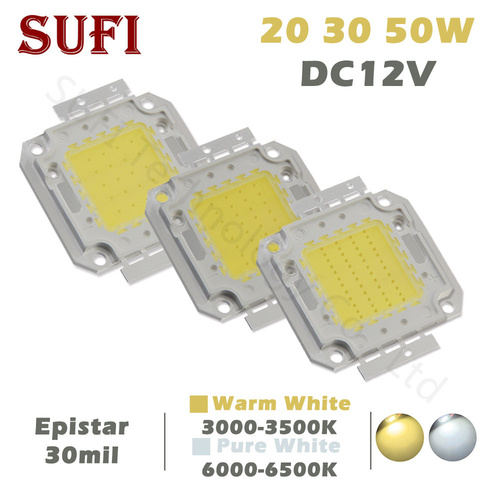 DC12V reflector LED 20W 30W 50 W blanco cálido blanco LED Chip 20 30 50 W Watt para reflector LED iluminación exterior ► Foto 1/6