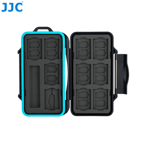 JJC tarjeta de memoria soporte SD Micro SD TF teléfono Nano tarjetas SIM caja de almacenamiento para Iphone/Canon cámara resistente al agua caja de tarjeta ► Foto 1/6