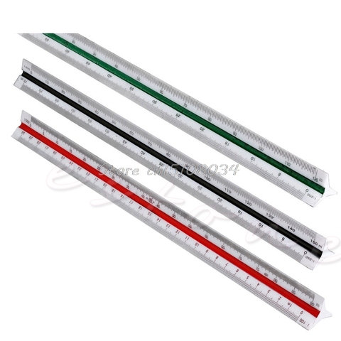 Regla de escala métrica Triangular para ingeniería, 300mm, 1:150, 1:200, 1:250, S08 Multicolor, venta al por mayor y envío directo ► Foto 1/1