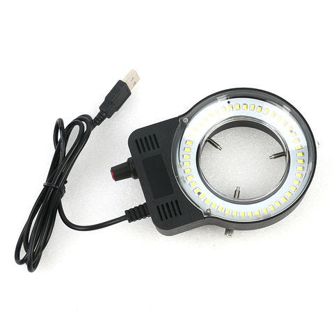 Lámpara de anillo de luz ajustable para microscopio Industrial, lupa de Cámara Industrial, 48 LED SMD, USB, 110V-220V ► Foto 1/6