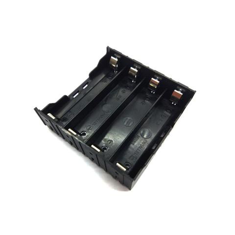 Alta calidad 18650 soporte caja batería baterias funda para 4 Uds 18650 en paralelo 3,7 V Polo negro para soldar ► Foto 1/5