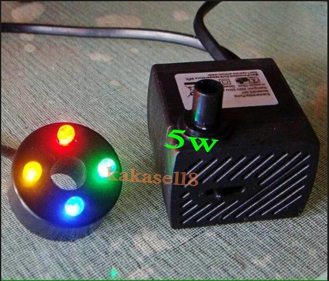 5W AC 220V bomba sumergible bomba de agua de 4 LED micro bomba de agua de acuario fuente ► Foto 1/4