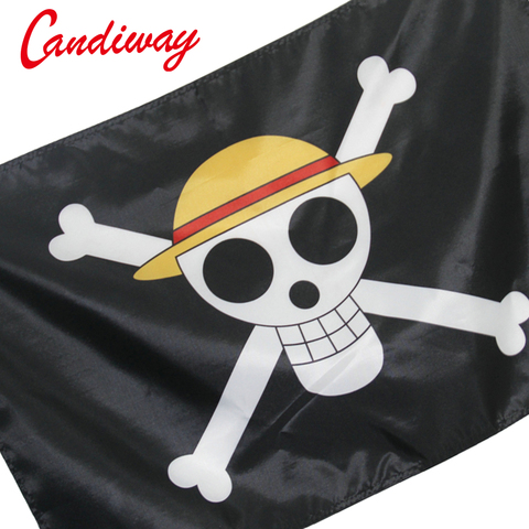 Sombrero de paja de una pieza, cartel de trompeta pirata, accesorios personalizados, animación de COSPLAY alrededor de la bandera de piratas, 3X2 pies, NN127 ► Foto 1/5