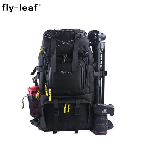 FlyLeaf-Bolso para cámara de FL-303D, doble bolso de hombro para foto, gran capacidad, mochila de viaje para hombre y mujer con cámara, para portátil y cámara Digital ► Foto 1/1