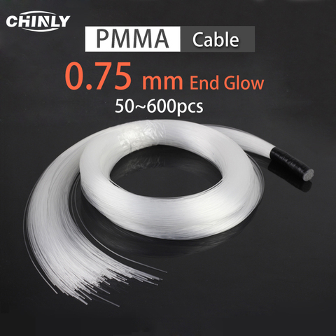Cable de plástico PMMA para todo tipo de luces LED, luz óptica de fibra de 0,75mm, con efecto cielo estrellado, para el hogar ► Foto 1/6