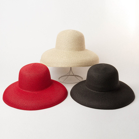 Las mujeres sombreros de ala ancha de paja de verano sombreros 2022 Natural de moda negro Floppy playa marinero sombrero sombreros Kentucky Derby ► Foto 1/6