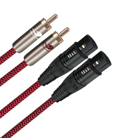 Cable de Audio doble RCA macho a 2 XLR hembra para altavoces, reproductor de CD DVD, amplificadores, mezclador, consolas de mezcla, línea 1m 2m 3m 5m ► Foto 1/1