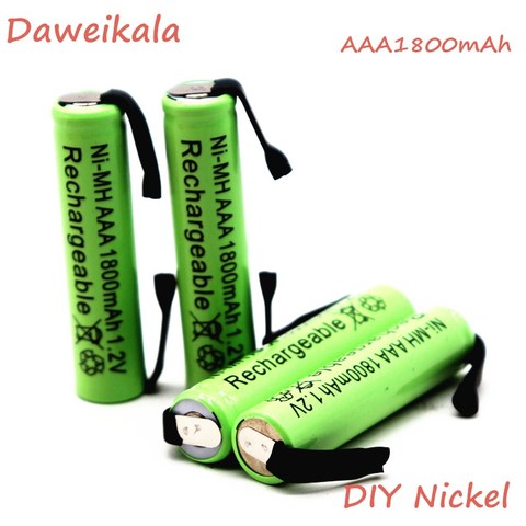 Daweikala-batería recargable Ni-Mh 1,2 V AAA, célula de 1800mah con lengüetas de soldadura para Philips Braun, Afeitadora eléctrica, cepillo de dientes ► Foto 1/6