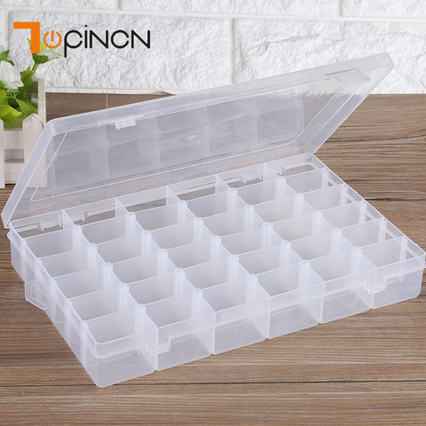 36 Grids almacenamiento extraíble caja ajustable claro caja de almacenamiento contenedor organizador joyería cajas ► Foto 1/6