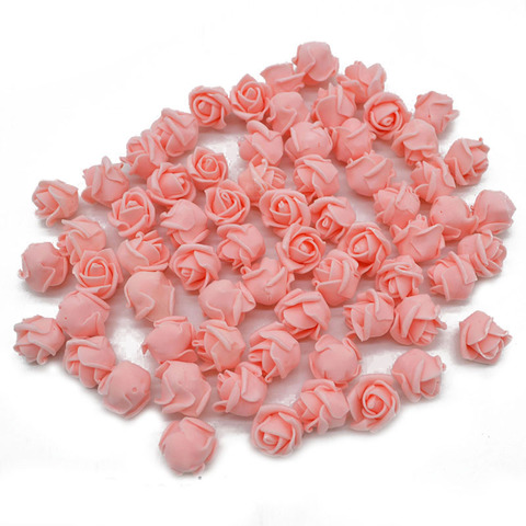 Mini rosas artificiales de espuma para decoración, 50 Uds., 2cm, artesanal, guirnalda decorativa, caja de decoración de Navidad y boda ► Foto 1/6