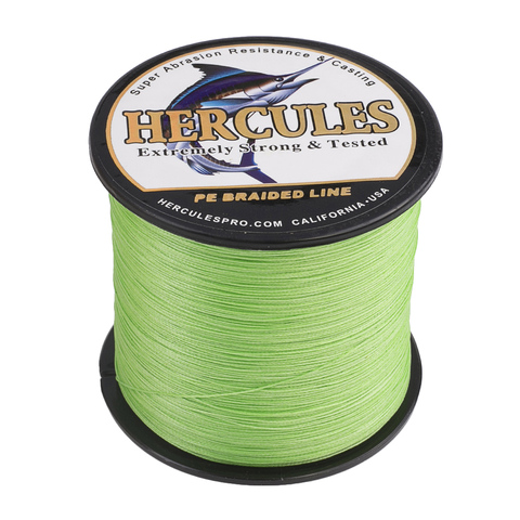 Hercules-sedal de pesca de carpa, cable trenzado de multifilamento, 300-2000M, verde fluorescente ► Foto 1/5