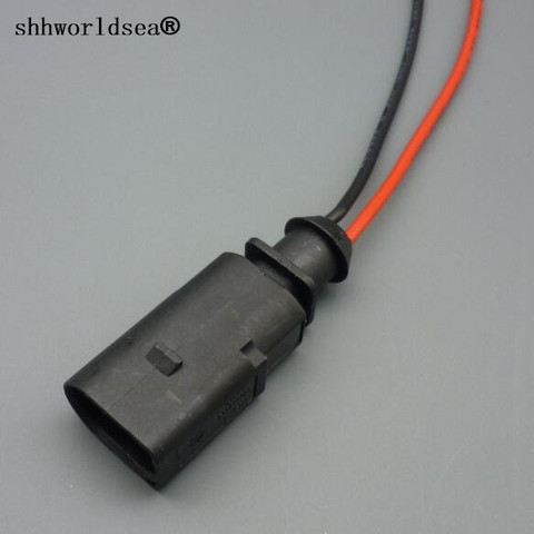 Shhworlsea-Conector de 2 pines para coche, 1 Uds., 1J0973802, para VW, EOS, Golf, Passat, Audi, carcasa de contacto plana, arnés de Cable ► Foto 1/4