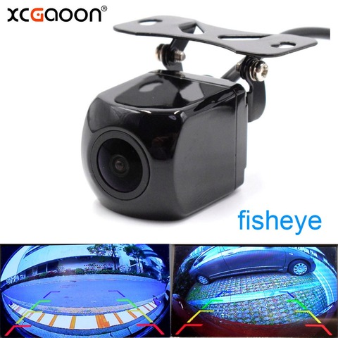 XCGaoon-lente ojo de pez para coche, cámara de visión trasera gran angular, CCD, 180 grados, cámara de marcha atrás de respaldo, asistencia de estacionamiento con visión nocturna ► Foto 1/6