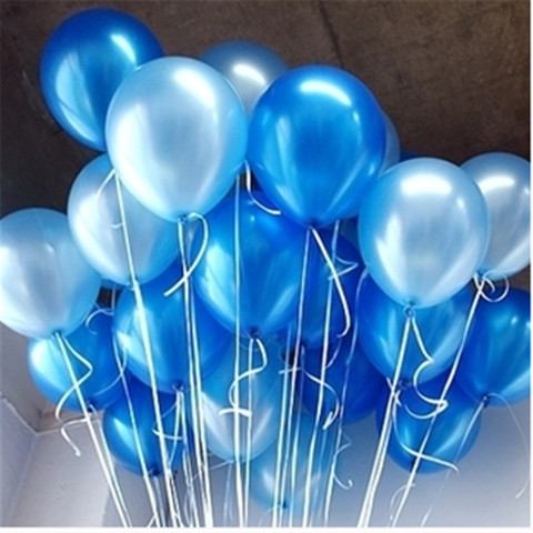 10 unids/lote blanco azul globo de látex perlado aire bolas de los niños fiesta de cumpleaños globos decoración para fiesta de boda globo Juguetes ► Foto 1/6