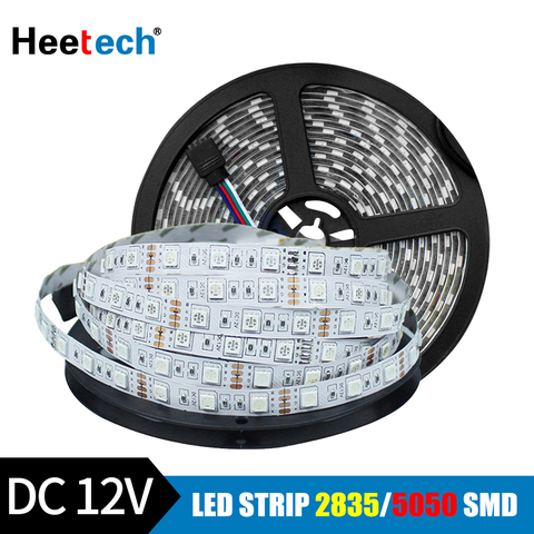 Tira de luz LED RGB 12V DC LED impermeable LED luz 5M 300Leds 5050 2835 diodo de cinta de tira de cinta LED iluminación cálido blanco ► Foto 1/1