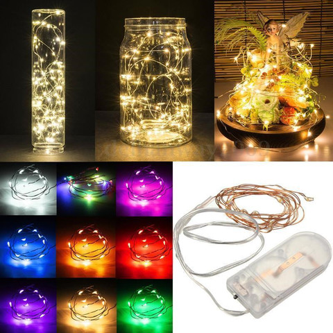 5M 50 LED CR2032 batería operada LED cadena de luces para Navidad Garland boda fiesta decoración de luces navideñas parpadeantes luces de hadas ► Foto 1/6