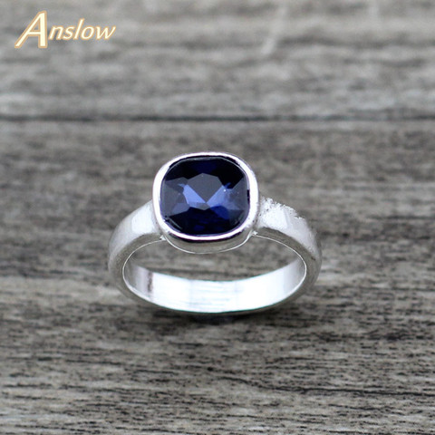 Anslow-anillos de boda con cristal cuadrados para parejas, joyería de compromiso para amantes y mujeres, LOW0008AR, 2022 ► Foto 1/6