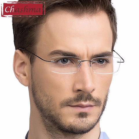 Gafas de titanio armacao para oculos de grau sin marco de aleación de titanio marcos de gafas ópticas para mujeres y hombres ► Foto 1/6