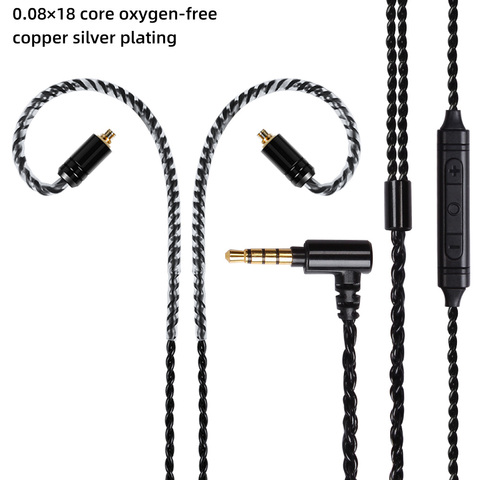 Cable FDBRO de 3,5mm con micrófono para auriculares, Cable actualizado plateado MMCX de 2 pines A2DC para SE215 SE425 SE535 LS70 ► Foto 1/6