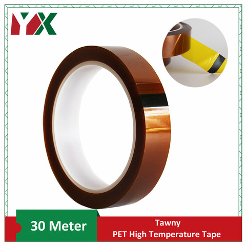 YX PET cinta de alta temperatura aislante de resistencia 180C cinta adhesiva de aislamiento de alta temperatura 33 metros de largo Tawny ► Foto 1/2