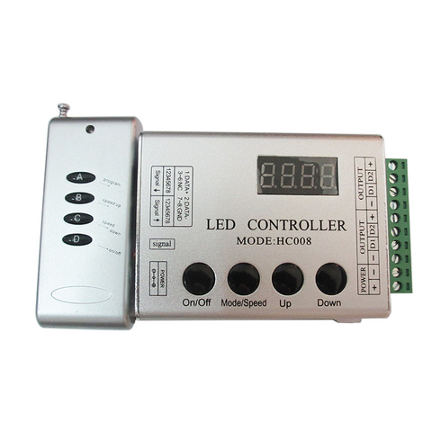 Controlador de píxeles led HC008, 4 teclas, DC 5V 12V 24V, RGB programable, 133 modos de Efecto, regulador de intensidad para WS2812 WS2811 2801 ► Foto 1/1