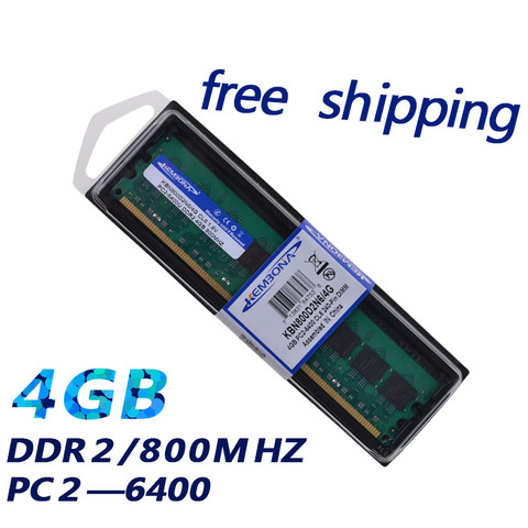 KEMBONA PC2-6400, LONG-DIMM de escritorio PC DDR2 4GB 4G, Memoria Ram de 800Mhz, funciona con todas las placas base Intel y A-M-D ► Foto 1/2