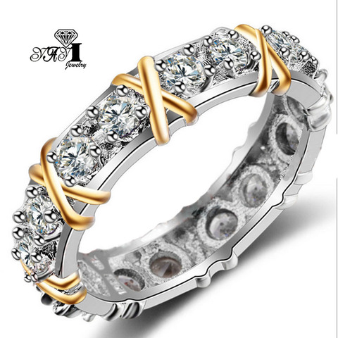 YaYI-joyería YaYI de corte princesa, anillos de compromiso de circonita blanca de 3,2 quilates, Color plata, anillos de boda para fiesta ► Foto 1/6