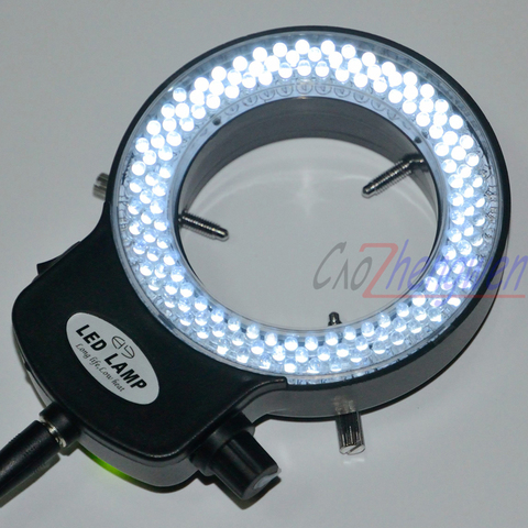Lámpara de iluminación LED 144 ajustable FYSCOPE para microscopio estéreo industrial con adaptador de lupa de 240 V-110 V CA ► Foto 1/4