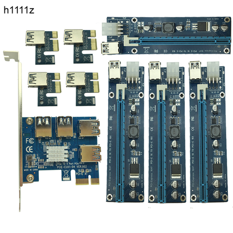 Tarjeta de minería PCIe 1 a 4, ranura PCI-E externa, adaptador de puerto, Multiplicador, PCI-e 1X a 16X ► Foto 1/6