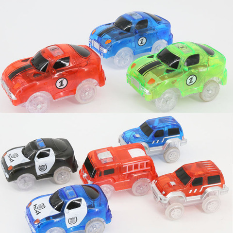 Luz LED de coches para pistas coche juguetes con luces intermitentes de lujo DIY juguete de coches para chico pistas partes de coche para niños ► Foto 1/6