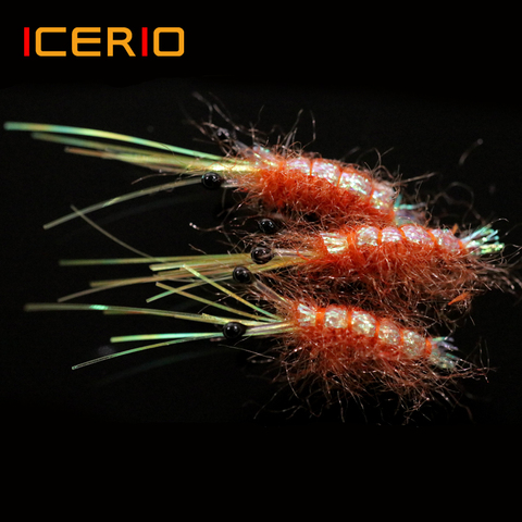 ICERIO-señuelo para trucha, 5 uds., n. ° 6, camarón que se hunde, Mosca de agua salada, Artificial ► Foto 1/3