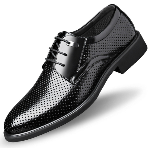 Zapatos de negocios para hombre, calzado Formal de cuero genuino, informal, para vestir, oficina, talla 49 ► Foto 1/6