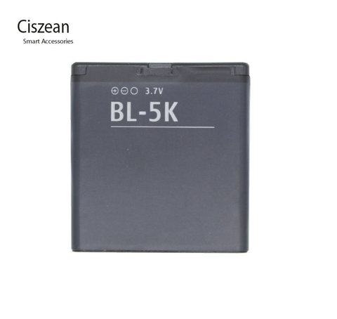 Ciszean 1x3,7 V 1200mAh BL-5K teléfono batería de repuesto para Nokia N85 N86 N87 8MP 701 X7 X7 00 C7 C7-00S Oro X7-00 2610 T7 BL5K ► Foto 1/6