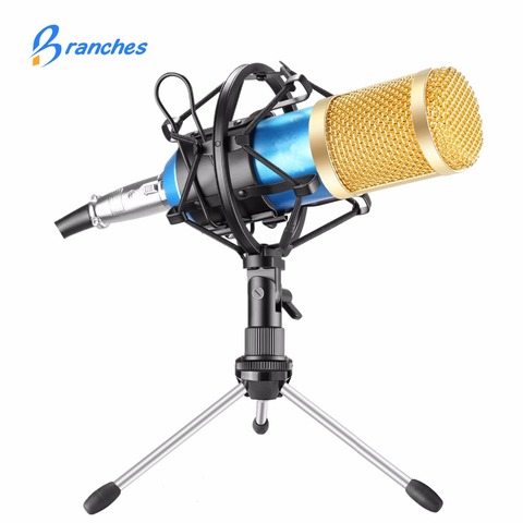 Micrófono BM800 Mikrofon condensador de grabación de sonido BM 800 con soporte de choque para Radio Braodcasting Grabación de canto Karaoke KTV ► Foto 1/6