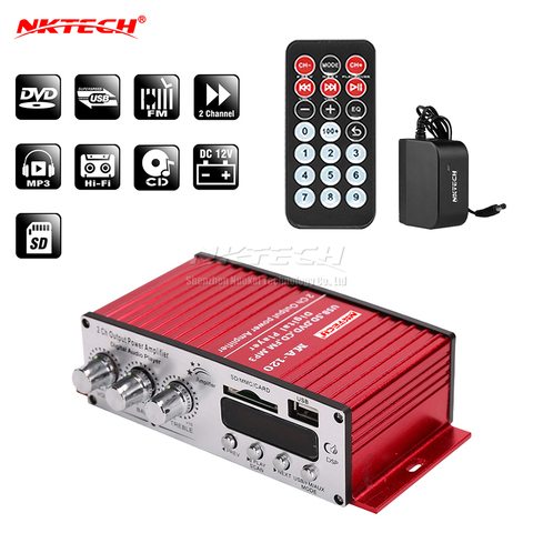 NKTECH MA-120 coche reproductor de Audio Digital amplificador de potencia MINI 2x20W estéreo HiFi bajo USB SD CD DVD MP3 FM Audio en casa de amplificador- ► Foto 1/6