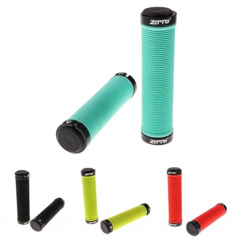 Piezas de bicicleta MTB manillar de bicicleta agarre de Gel de silicona bloqueo en antideslizante agarre de bicicleta extremos 13cm * 22mm negro/rojo/Verde/amarillo ► Foto 1/6