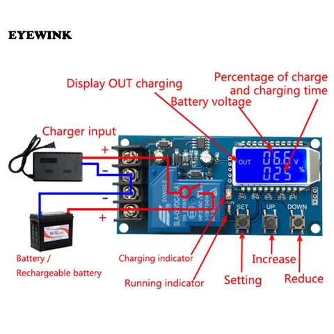 DC 6-60 v 30A batería de almacenamiento módulo de Control de carga Placa de protección interruptor de tiempo pantalla LCD XY-L30A ► Foto 1/4