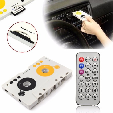 Portátil Vintage coche Cassette SD MMC MP3 reproductor de cinta Kit de adaptador con Control remoto de Audio estéreo reproductor de Cassette ► Foto 1/4