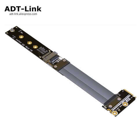 Cable de extensión M.2 NVMe SSD, extensor de llave M giratorio de 90 grados, compatible con PCI-e 3,0x4, velocidad completa de 5cm-60cm, STX, adt-link personalizado ► Foto 1/1