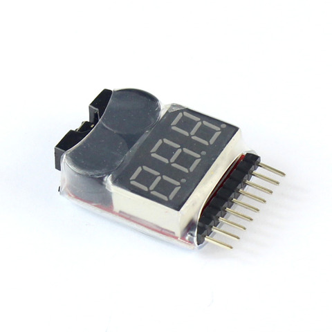 Probador de voltaje de batería Lipo F00872, verificador indicador de voltaje, altavoz Dual 1S-8S, alarma de vibración de bajo voltaje, 2 en 1, 2S, 3S, 4S, 8S + FS ► Foto 1/6