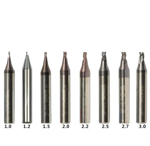 Raise-fresas de extremo de acero de carburo para máquina clave, herramientas de cerrajero, 1,0, 1,2, 1,5, 2,0, 2,2, 2,5, 2,7, 3,0 ► Foto 1/6