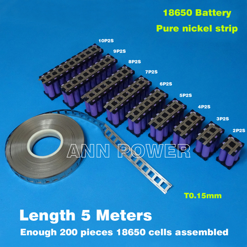18650 baterías cilíndricas correa de níquel 18650 tira de níquel batería de litio cinta de níquel puro usada para 18650 portapilas ► Foto 1/6