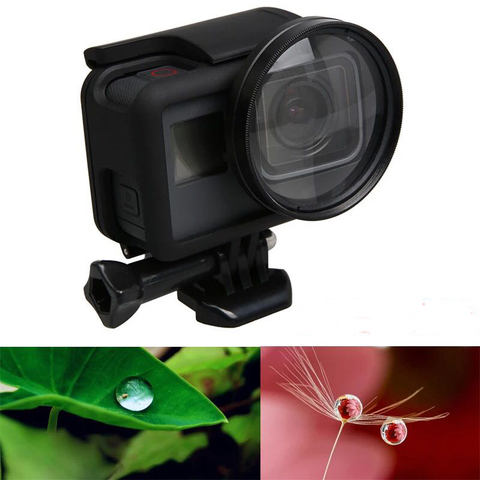 Accesorios de lupa de 52mm 10 veces 10X Macro aumento Filtro de lente de primer plano para Go Pro Gopro Hero 7 6 5 Cámara de Acción negra ► Foto 1/6